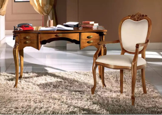 Hochwertiges Büro Set Schreibtisch Stuhl braun Büromöbel Tisch Holz