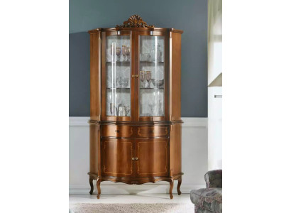Holzvitrine Hochwertige Luxus Vitrine Schrank klassisches Design Möbel braun