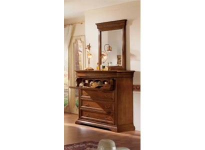 Kommode mit Spiegel Holz Design 2tlg. Schlafzimmer Garnitur Sideboard