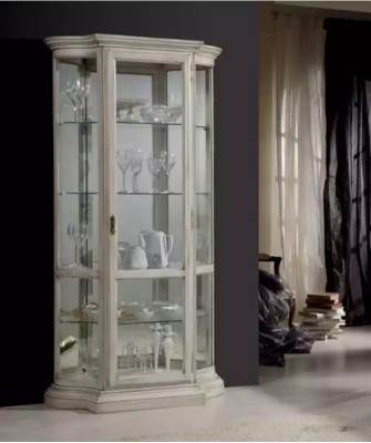 Wohnzimmer Möbel Holz Vitrinen Glas Schrank Echtholz Anrichte Vitrine