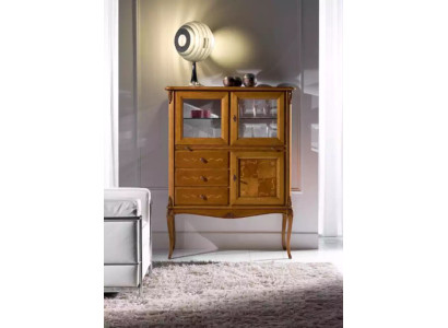 Vitrine Glas Barschrank Schränke Italienische Möbel Holz Wohnzimmer