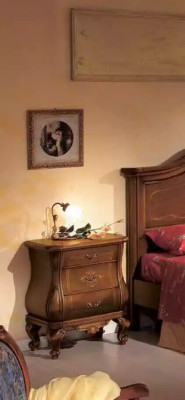 Luxuriöse Schlafzimmer Beistelltisch luxus Nachttisch Art Deco Stil Holz Hotel