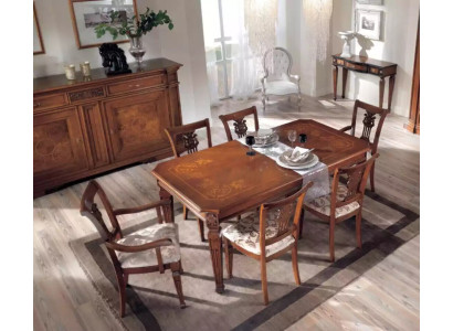 Klassischer Design Esstisch Tisch Holz Esszimmer Garnitur Braun Tische Neu
