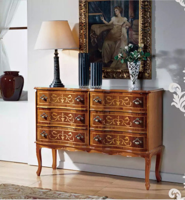 Hochwertige Kommode klassische Möbel Luxus Sideboard Schrank Holz Regal