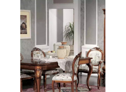 Esszimmer Möbel Esstisch Massivholz 4x Stühle mit Armlehnen Möbel
