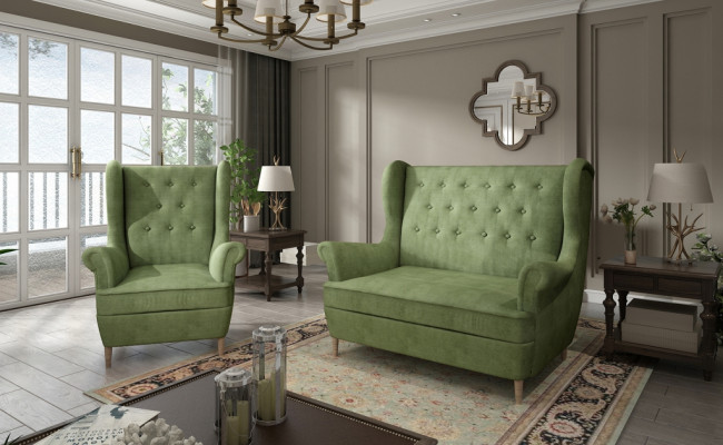 Chesterfield Couch Polster 2+1 Sitzer Polstermöbel Couchen Sofagarnitur Sofas
