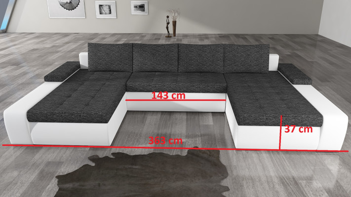 XXL Big Schlafsofa Relax Wohnzimmer Ecksofa Garnitur Polster Couch Eckgarnitur