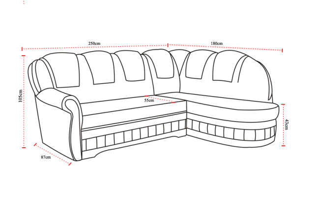 Klassische Ecksofa Schlafsofa Couch Polster Eckgarnitur Ecksofa Textil
