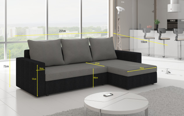 Klassische Ecksofa Schlafsofa Couch Polster Eckgarnitur Ecksofa Bettfunktion