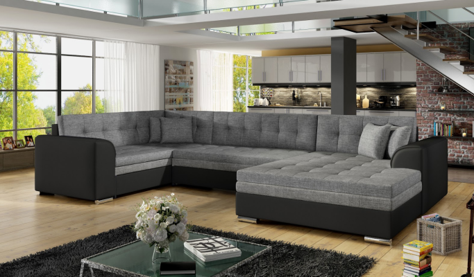 Design Ecksofa Bettfunktion Sofa Couch Polster Sofas Couchen Wohnlandschaft
