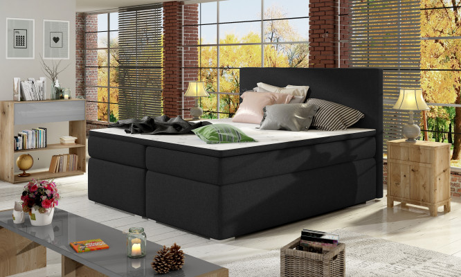 Lederbett Polster Bett Boxspring Betten Bettkasten Matratze Topper