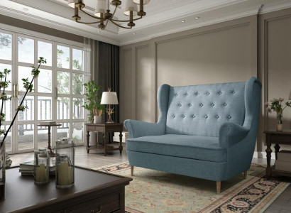 Bank Chesterfield Zweisitzer 2er Sitzer Sofa Couch Polster Samt Couchen