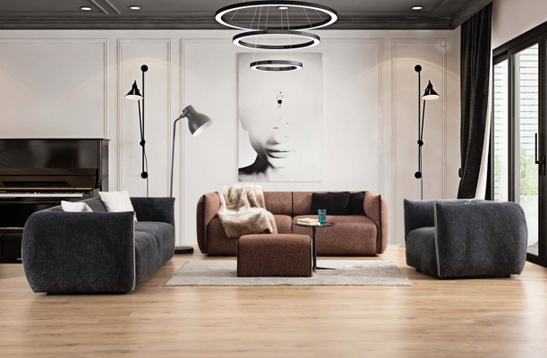 Sofagarnitur Couch Set 4+3+1 Sitz Möbel Gruppe Garnitur Sets 3tlg Neu