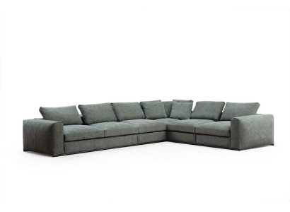 Wohnzimmer Sofa 4 Sitzer Moderne Couch Polster Sitzer Sofa grün Holz