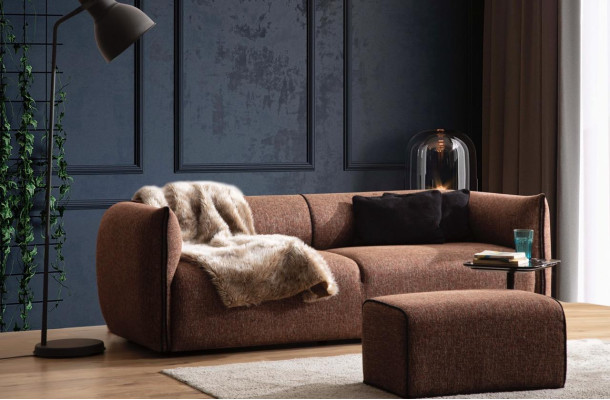 Luxus Couch 4+1 Möbel Sofa Couchen Sofagarnitur 2tlg. Sofagarnitur braun