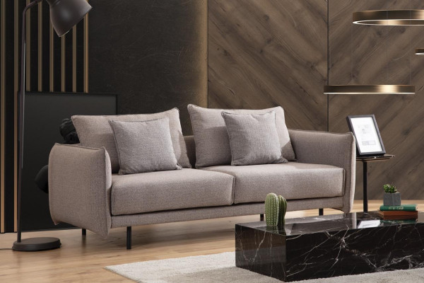 Sofagarnitur Sofa 3+1 Sitzer Sessel Tisch geschnitzte Beinen 2tlg. Neu