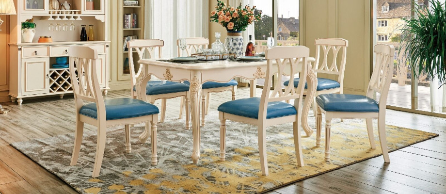 Esszimmer Möbel Esstisch 6 x Stuhl Ess Set Holz Küche Gruppe Garnitur Neu 7tlg.