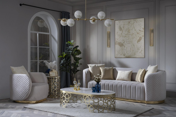 Luxus Sofa Couch 3+1 Möbel Couchen Sofagarnitur Chesterfield 2tlg.