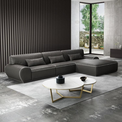 Design Eck Ecksofa L-form Modern Sofas Ledersofa Wohnlandschaft Sitz Sofa