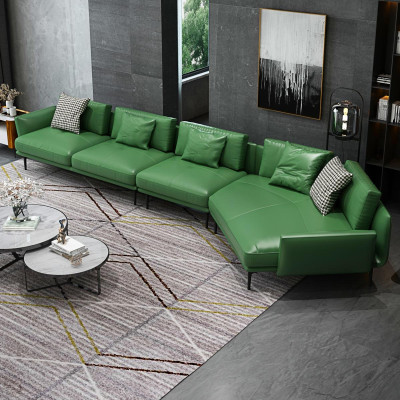 Ecksofa Sofa L-Form Ledersofa Couch Wohnlandschaft Garnitur Trapez Moderne Sofas
