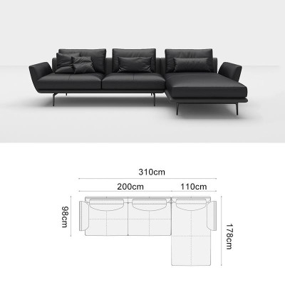 Sofa L-Form Ledersofa Couch Wohnlandschaft Garnitur Design Ecksofa Modern Sofa