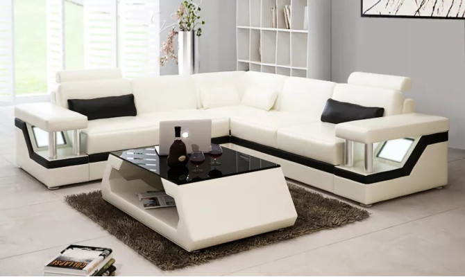 Wohnlandschaft Sofa Garnitur Eckgarnitur Ledersofa Polster Polster Couch