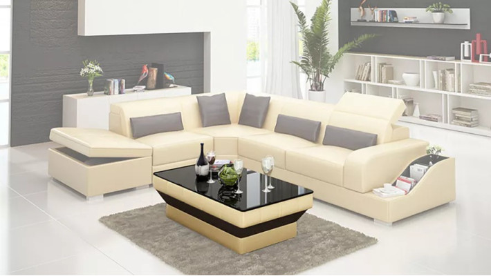 Garnitur Eckgarnitur Sofa Ledersofa Ecksofa Polster Polster Couch Wohnlandschaft