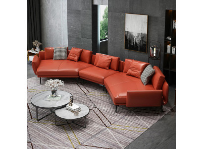 Edle Ecksofa U-Form Wohnlandschaft Sofa Couch Polster Ecke Garnitur Ledersofa