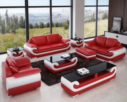 Sofagarnitur 321 Sitzer Wohnlandschaft Modernes Sofa Ledersofa Designer