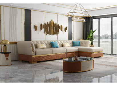 Ecksofa L Form Ledersofa Couch Wohnlandschaft Garnitur Design Modern Sofas Eck