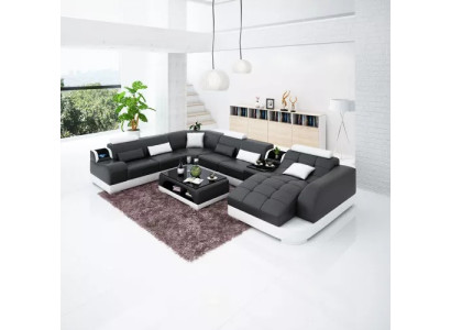 Wohnzimmer Design Ecksofa Möbel Moderne Eckcouch Lederpolster Couch
