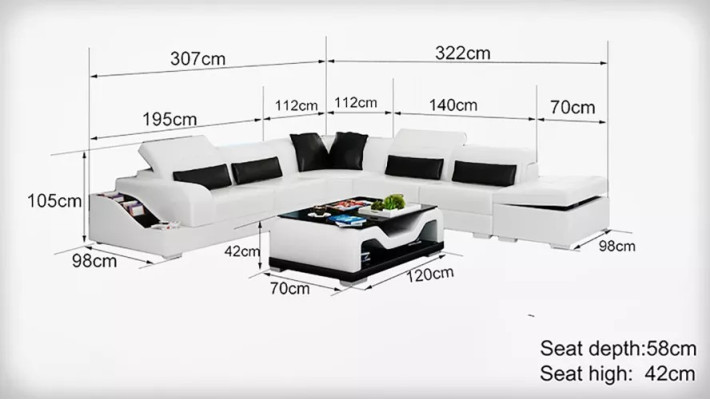 Design Möbel Ecksofa Wohnzimmer Eckcouch Lederpolster Couch Sofa