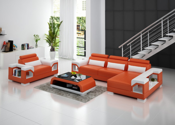 Wohnlandschaft Ecksofa L Form Sessel Set Garnitur Modern Sofa Leder Couch Neu