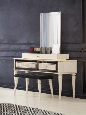 Schminktisch Weiß Frisiertisch Luxus Konsole Kommode Holz modernes Design