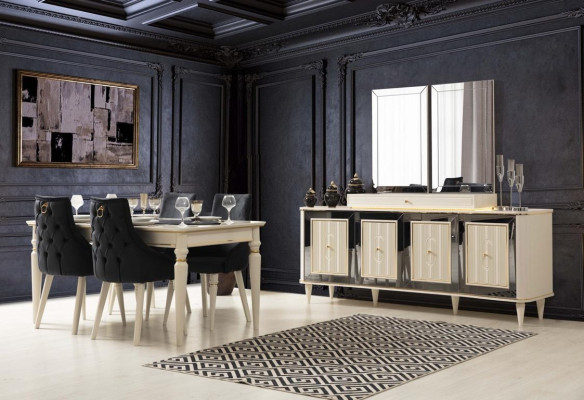 Esstisch Tisch Esszimmer Tische Luxus Holz Weiß Design Modern Italienische Möbel
