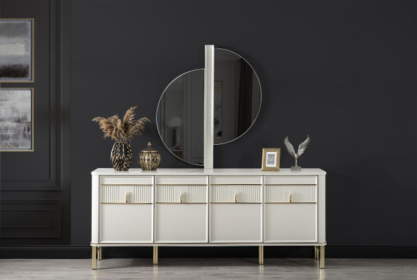 Beige Kommode Holzschrank Sideboard Kommoden Konsole Möbel xxl big
