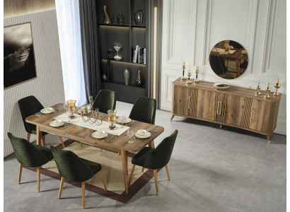 Luxus Set Esszimmer Esstisch Stuhl Ess Gruppe Holz Garnitur Tisch Tische 7tlg