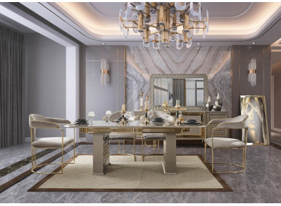 Komplett Set Esstisch 4x Stühle Esszimmer Set Ess Gruppe Holz Tisch Tische 5tlg Neu