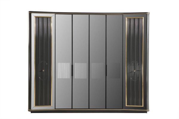 Schlafzimmer Bettdesign moderne Luxusbetten 2x Nachttische Kleiderschrank 4tlg