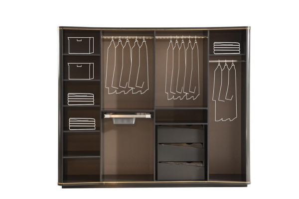 Schlafzimmer Bettdesign moderne Luxusbetten 2x Nachttische Kleiderschrank 4tlg
