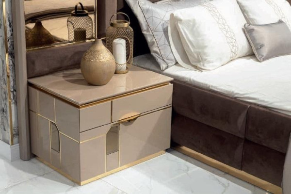 Luxus Schlafzimmer Bett Nachttisch Kleiderschrank Kommode Set 5tlg