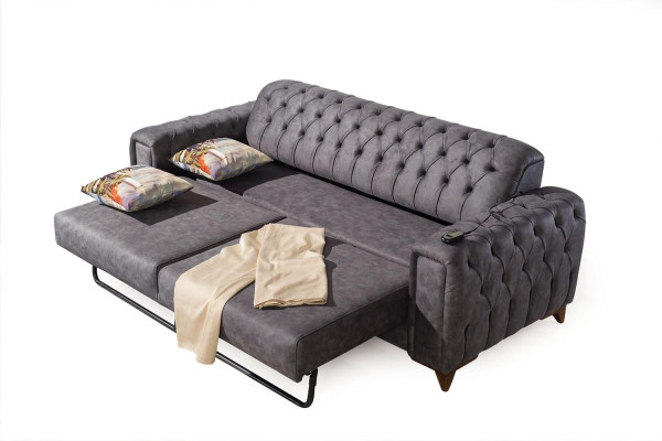 Chesterfield Sofagarnitur Couch Set Polster Möbel Set 3+3+1 Couchen Sitzgruppe