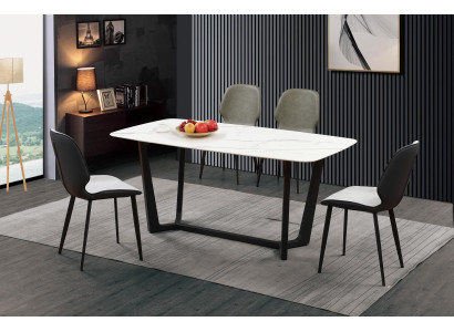 Luxus Tisch Edelstahl Marmor Imitat Stein Deko Esstisch Esszimmer Tische