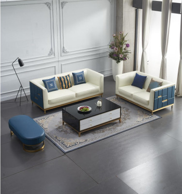 Sofagarnitur 3+2 Sitzer Beistelltisch Couchtisch Hocker 4tlg. Wohnzimmer