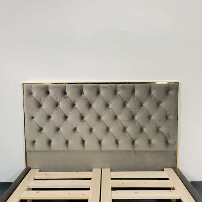Klassischer Englischer Stil Bett Doppel Textil Chesterfield Betten 180x200cm