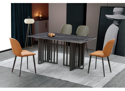 Luxus Esstisch Edelstahl Marmor Imitation Stein Tisch Esszimmer 180x90cm