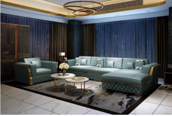 Wohnlandschaft Ecksofa L-Form Sessel Set Deko Garnitur Modern Sofa Leder