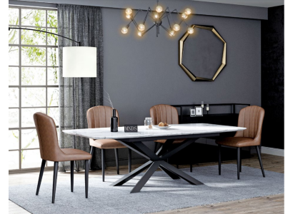 Esszimmer Design Möbel Stuhlgruppe Tisch + 4 Lehn Stühle 5 tlg. Set