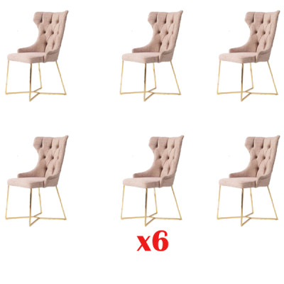 Lehn Stuhl Restaurant Industrie 6x Design Stühle Sitz Polster Set Chesterfield