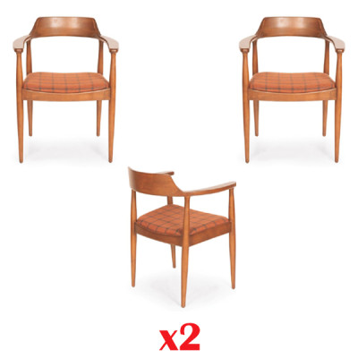 Sessel Set Garnitur 2x Polster Sitzer Klassische Sitz Polster Textil